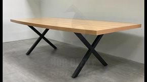 שולחן ישיבות אובלי-אלון-רגל-איקס-שחור
