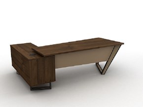שולחן מנהל רגל נטויה צבע וונגה